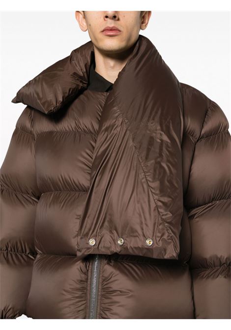 Brown funnel-neck padded coat - men RICK OWENS | RU02C7741NPD304